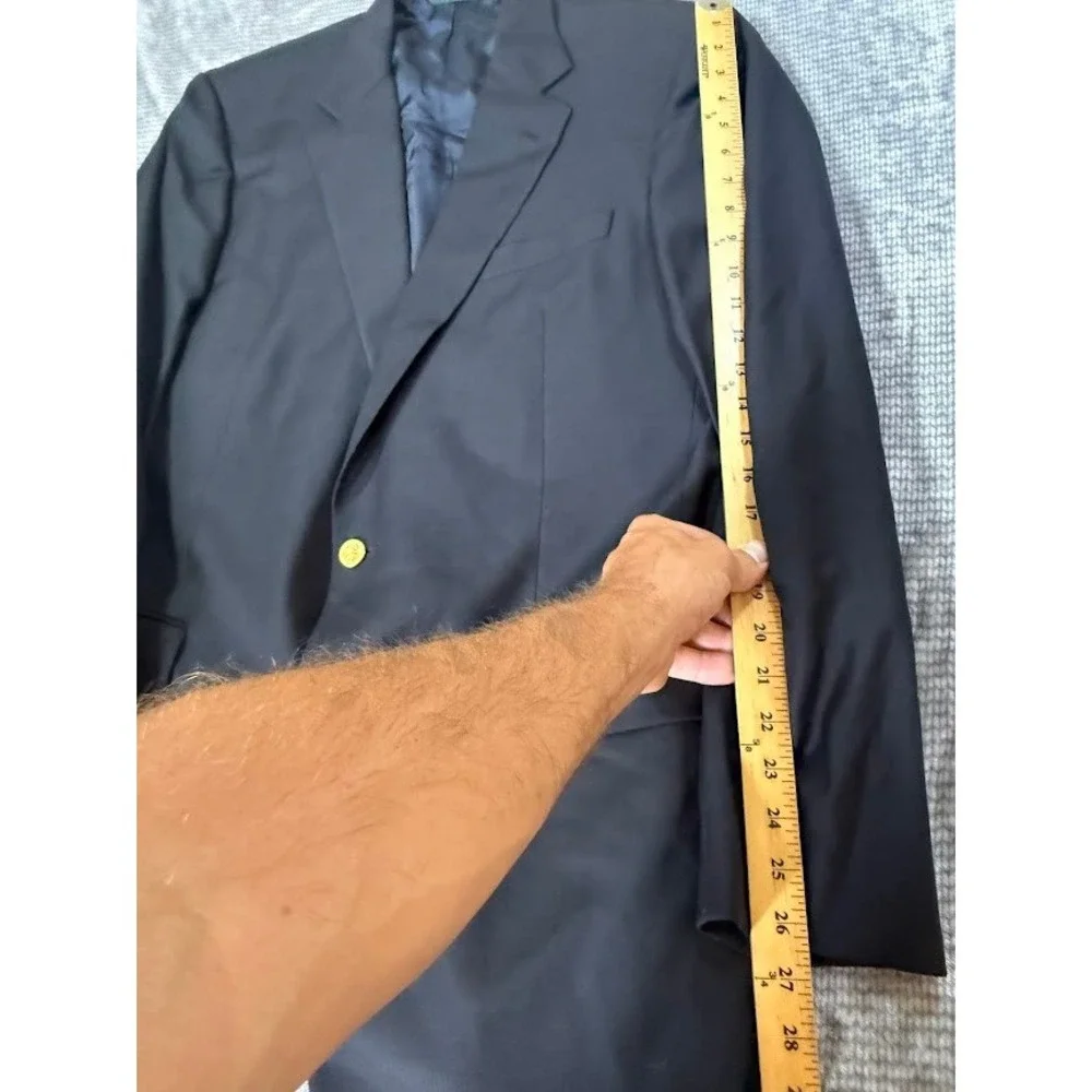 Brooks Brothers Country Club Blazer Mens 44 XL‎ Blue Wool Gold Button Jacket USA